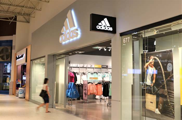 View of Adidas store.